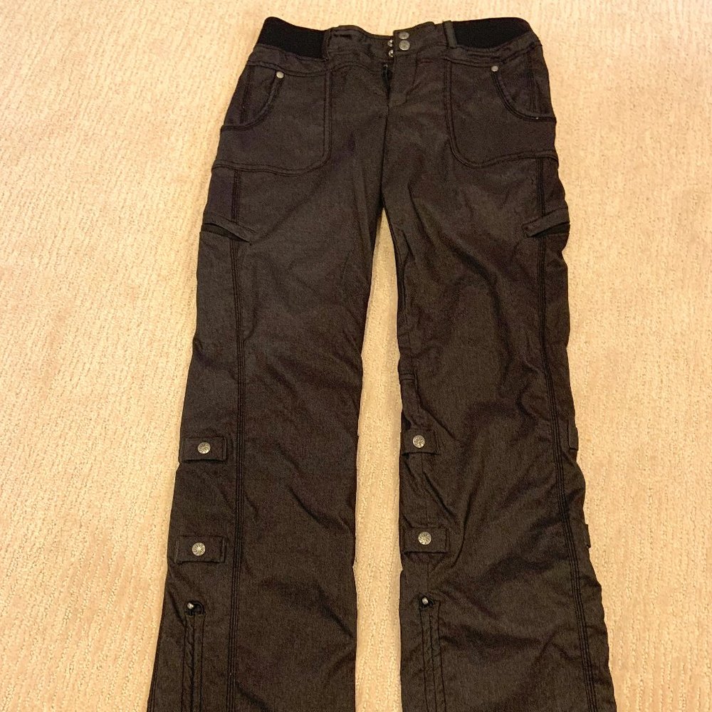Athleta Shasta Adjustable Hiking Grey Black Pants 6